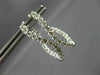 ESTATE 1.0CT DIAMOND 14K WHITE GOLD CLASSIC OVAL CURVED INSIDE OUT HOOP EARRINGS