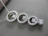 ESTATE 1.06CT DIAMOND 14K WHITE GOLD LONG DESIGNER CIRCLE JOURNEY PENDANT #2384