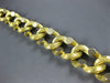ESTATE WIDE & LONG 18KT WHITE & YELLOW GOLD 3D SOLID LINK BRACELET