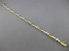 ESTATE 1.10CT DIAMOND 14K TWO TONE GOLD THREE STONE BEZEL TENNIS BRACELET #15639