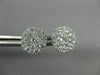 ESTATE LARGE 1.0CT DIAMOND 14KT WHITE GOLD SOLITAIRE HALO CLUSTER STUD EARRINGS