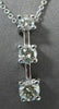 ESTATE LARGE .66CT ROUND DIAMOND 14KT WHITE GOLD 3 STONE FLOATING PENDANT #16660