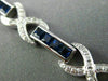 ESTATE 5.29CT DIAMOND & AAA SAPPHIRE 14KT WHITE GOLD 3D X LOVE TENNIS BRACELET