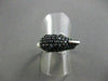 ESTATE WIDE 2.04CT BLACK & WHITE DIAMOND 14K WHITE GOLD DOLPHIN FUN RING AMAZING