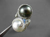 ESTATE EXTRA LARGE 1.13CT DIAMOND & AAA PEARL 18KT WHITE GOLD INFINITY RING