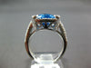 ESTATE LARGE 8.0CT DIAMOND & AAA BLUE TOPAZ 14KT WHITE GOLD 3D FILIGREE FUN RING