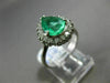ESTATE 2.69CT ROUND DIAMOND & AAA EMERALD PLATINUM CLASSIC HALO ENGAGEMENT RING