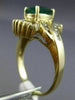 ESTATE 1.47CT DIAMOND & AAA EMERALD 14K YELLOW GOLD 3D OVAL SWIRL BALLERINA RING