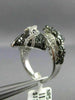 ESTATE MASSIVE 4.36CT WHITE & BLACK DIAMOND 14K WHITE GOLD 3D INFINITY LOVE RING