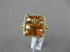 ESTATE LARGE 5.76CT DIAMOND & AAA CITRINE 14KT YELLOW GOLD 3D HALO FILIGREE RING