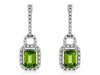ESTATE 2.50CT DIAMOND & AAA PERIDOT 14KT WHITE GOLD SQUARE HALO HUGGIE EARRINGS