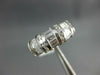 ESTATE WIDE 1.16CT DIAMOND 14K WHITE GOLD ROUND & BAGUETTE ANNIVERSARY RING 1354
