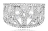 WIDE .73CT DIAMOND 14KT WHITE GOLD 3D OPEN FILIGREE CRISS CROSS ANNIVERSARY RING