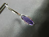 ESTATE 1.31CT DIAMOND & AAA AMETHYST 14KT WHITE GOLD TRAPEZOID HANGING EARRINGS