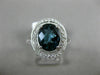 LARGE 2.89CT ROUND DIAMOND & AAA OVAL 14K WHITE GOLD DOUBLE HALO ENGAGEMENT RING
