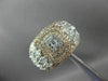 ESTATE LARGE 1.80CT DIAMOND 14KT 2 TONE GOLD CLUSTER DOUBLE HALO ENGAGEMENT RING