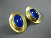 ESTATE LARGE AAA BLUE CHALCEDONY 22KT YELLOW GOLD 3D OVAL MEN'S CUFFLINKS #26235