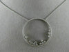 ESTATE LARGE .68CT DIAMOND 18KT WHITE GOLD CIRCLE OF LIFE FLOATING LOVE NECKLACE