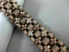 ESTATE WIDE & LONG 1.10CT DIAMOND 18K BROWN GOLD HANDCRAFTED MULTI LINK BRACELET