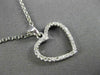 ESTATE .17CT DIAMOND 14K WHITE GOLD CLASSIC OPEN HEART PENDANT & CHAIN BEAUTIFUL