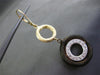 ESTATE LARGE .32CT DIAMOND 14K WHITE YELLOW & BROWN GOLD CIRCLE HANGING EARRINGS