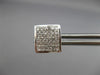 ESTATE 1.0CT DIAMOND 14KT WHITE GOLD 3D CLASSIC SQUARE PAVE STUD EARRINGS #19721