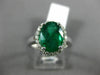 LARGE 3CT DIAMOND & AAA COLOMBIAN EMERALD 14K WHITE GOLD 3D HALO ENGAGEMENT RING