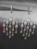 ESTATE LARGE 3.32CT DIAMOND 14KT WHITE GOLD FLOATING CHANDELIER DROP EARRINGS