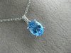 ESTATE 2.51CT DIAMOND & AAA BLUE TOPAZ 14KT WHITE GOLD 3D OVAL FLOATING PENDANT