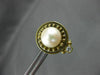ANTIQUE .14CT DIAMOND & AAA SOUTH SEA PEARL 14KT YELLOW GOLD 3D EARRINGS #17204