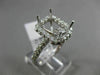LARGE .72CT DIAMOND 14KT WHITE GOLD EMERALD CUT HALO SEMI MOUNT ENGAGEMENT RING