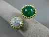 ESTATE 4.36CT DIAMOND & CABOCHON EMERALD 14K YELLOW GOLD 3D CLUSTER TENSION RING