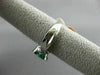ESTATE 1.48CT DIAMOND & AAA EMERALD 14KT WHITE GOLD 3D 3 STONE ENGAGEMENT RING
