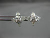 ANTIQUE 1.13CT ROUND & PEAR CUT DIAMOND 14KT WHITE GOLD CLUSTER EARRINGS #17126