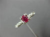 ANTIQUE WIDE .53CT DIAMOND & RUBY 14K WHITE GOLD FISH TAIL ENGAGEMENT RING 27642