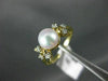 ESTATE .06CT DIAMOND & AAA SOUTH SEA PEARL 14K YELLOW GOLD 3D FLOWER RING 21068