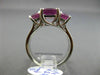 LARGE AAA GIA CERTIFIED PURPLE SAPPHIRE 18KT WHITE GOLD 3 STONE ENGAGEMENT RING