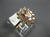 ESTATE 1.75CT DIAMOND & AAA MORGANITE 14KT ROSE GOLD 3D OVAL FLOWER LOVE RING