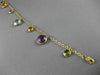 ESTATE 9.0CT AAA MULTI GEM 14KT YELLOW GOLD 3D CLASSIC FILIGREE CHARM BRACELET