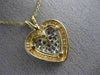 ANTIQUE .48CT DIAMOND 14KT WHITE & YELLOW GOLD CLASSIC PAVE HEART PENDANT #1744