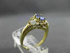 ESTATE 1.12CT DIAMOND & AAA TANZANITE 14KT YELLOW GOLD SOLITAIRE CLUSTER RING