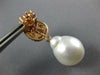 2.50CT DIAMOND & AAA SOUTH SEA PEARL 18K ROSE GOLD 3D TEAR DROP HANGING EARRINGS