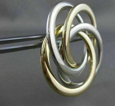 ANTIQUE LARGE 14K WHITE YLW GOLD CLETIC KNOT PIN BROOCH #20843