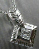 ESTATE .27CT SQUARE DIAMOND SOLITAIRE FILIGREE 14K WHITE GOLD PENDANT FVVS 10305