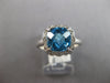 2.54CT DIAMOND & AAA BLUE TOPAZ 14KT WHITE GOLD CUSHION & ROUND FRIENDSHIP RING