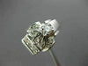 ANTIQUE WIDE .34CT DIAMOND 14K WHITE GOLD FLOWER FILIGREE ANNIVERSARY RING 26178