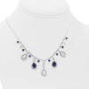 9.18CT DIAMOND & AAA SAPPHIRE 14KT WHITE GOLD 3D CHANDELIER TEAR DROP NECKLACE