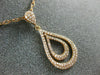 ESTATE .38CT ROUND DIAMOND 14KT ROSE GOLD 3D CLASSIC TEAR DROP FLOATING PENDANT