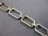 WIDE 1.21CT DIAMOND 14KT 2 TONE GOLD 3D CLASSIC RECTANGULAR LINK TENNIS BRACELET