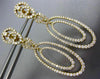 ESTATE LARGE 3.21CT DIAMOND 18KT YELLOW GOLD 3D OVAL CHANDELIER HANGING EARRINGS